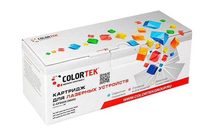 Картридж Colortek  CT-CF542X (203X) желтый для принтеров HP