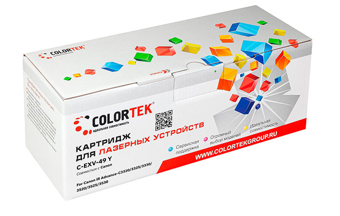 Картридж Colortek  CT-CEXV49Y желтый для принтеров Canon