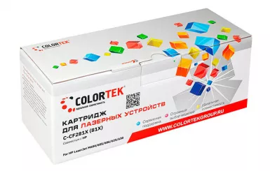 Картридж лазерный Colortek CF281X cyan для принтеров HP