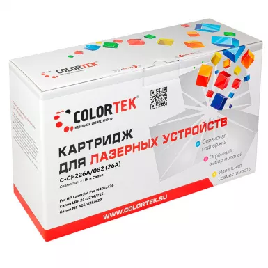 Картридж лазерный Colortek CF226A/C-052 для принтеров HP и Canon