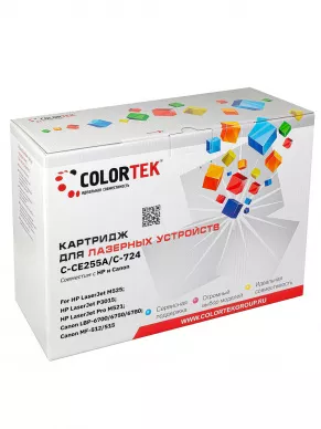 Картридж лазерный Colortek CE255A/С-724 для принтеров HP и Canon